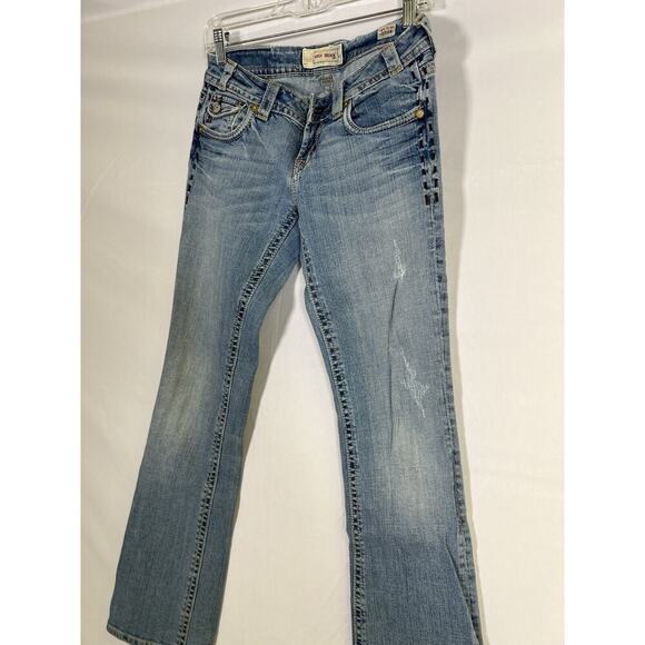 VTG Y2K Bella Swan Low Rise Mek Denim Flare Jeans Women S 27 Thick Stitch - Picture 4 of 16